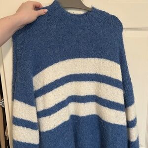 Blue and White Striped Sweater